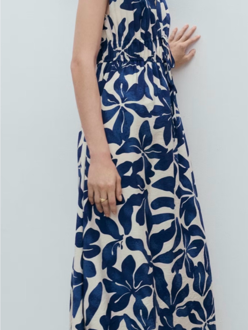 Mango Blue and White Print Maxi Dress - Picture 7 of 7